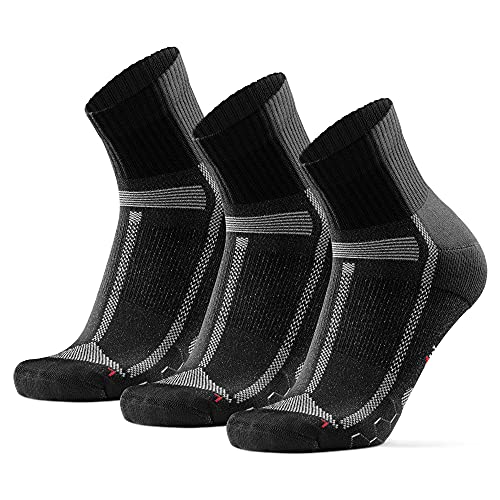 DANISH ENDURANCE Calcetines de Running para Largas Distancias 3 Par (Negro/Gris, EU 39-42)