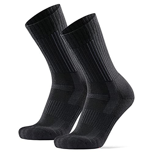 DANISH ENDURANCE Calcetines Premium de Senderismo 2 pares (Negro, EU 43-47)