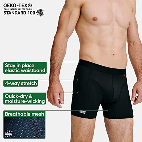 DANISH ENDURANCE Calzoncillos Bóxer de Deporte Pack de 3 (Negro, X-Large)