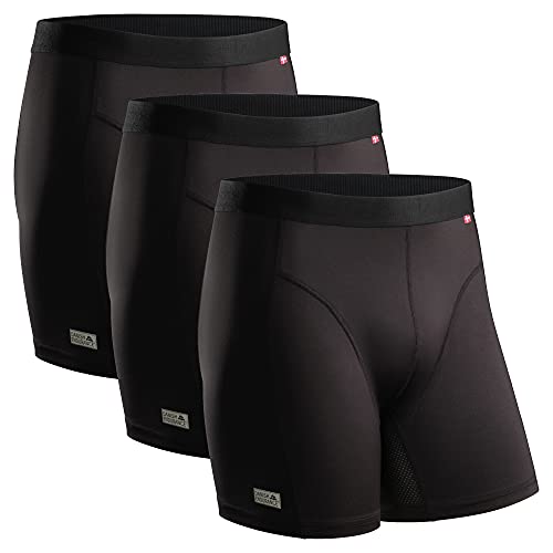 DANISH ENDURANCE Calzoncillos Bóxer de Deporte Pack de 3 (Negro, X-Large)