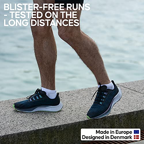 DANISH ENDURANCE Long Distance Low-Cut Running Socks for Men & Women (Nero/Gris, 39-42)