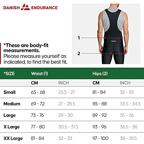 DANISH ENDURANCE Men’s Cycling Bib Pants L Black/Black 1-Pack