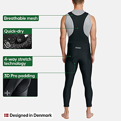 DANISH ENDURANCE Men’s Cycling Bib Pants XL Black/Black 1-Pack