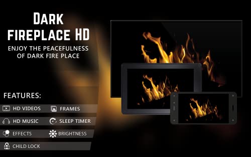 Dark Chimenea HD gratis: disfrute de las vacaciones de Navidad de invierno con una chimenea romántica en su televisor HDR 8K 4K y dispositivos de fuego como fondo de pantalla y tema para la mediación