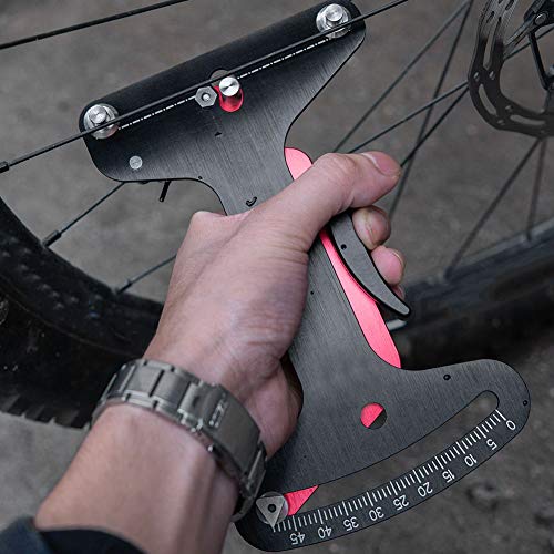 DAUERHAFT Park Tool Tensiómetro De Radios, Medidor de tensión para radios de Bicicleta, Herramienta de reparación de Ruedas de aleación de Aluminio, Herramienta de Ajuste de tensión de Cables