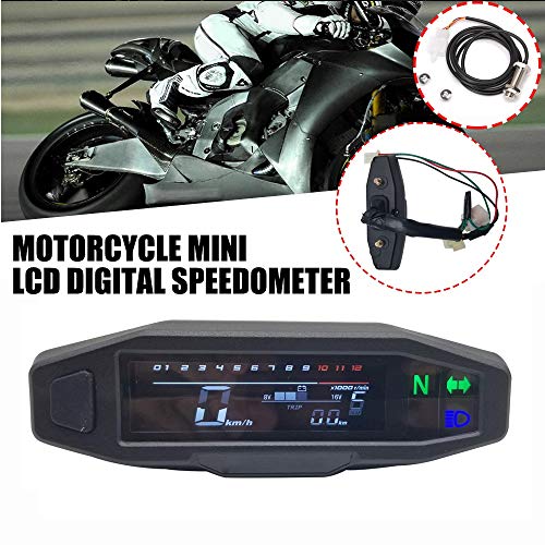 Dcolor Tacómetro digital universal para motocicleta con pantalla LCD,contador de carburador,contador de kilómetroscon sensor