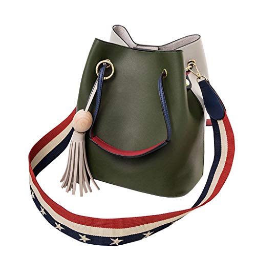 DEERWORD Bolsos Para Mujer Shoppers y Bolsos de Hombro Bolsos Bandolera Vestir Verde