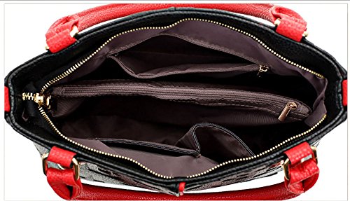 DEERWORD Mujer Bolsos Bandolera Fiesta Casual Hombro Bolsos Totes Bolsos para Piel de PU Fekete