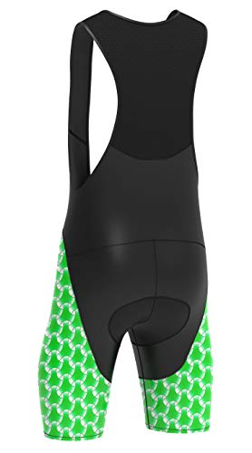 Deportes Hera Ropa Ciclismo Culote Corto con Tirantes y Badana Gel Culotte Ciclistas MTB Hombre… (Verde, L)