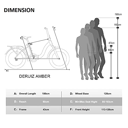 DERUIZ AMBER Bicicleta Eléctrica Plegable 20"*4.0 E-Bike MTB Pedal Assist, Batería de Litio 48V 13Ah, Bicicleta Eléctrica para Adultos, Shimano 7 Velocidades, Bici eléctricas de Off-Road Fat