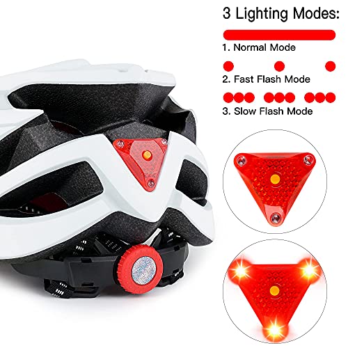 DesignSter Casco Bicicleta-Certificación CE y UKCA Unisex Adulto Unisexo Ajustable con Visera y Forro Desmontable Especializado para Ciclismo de Montaña Motocicleta（Blanco）