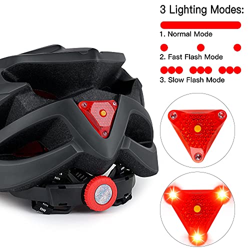 DesignSter Casco Bicicleta-Certificación CE y UKCA Unisex Adulto Unisexo Ajustable con Visera y Forro Desmontable Especializado para Ciclismo de Montaña Motocicleta（Negro）