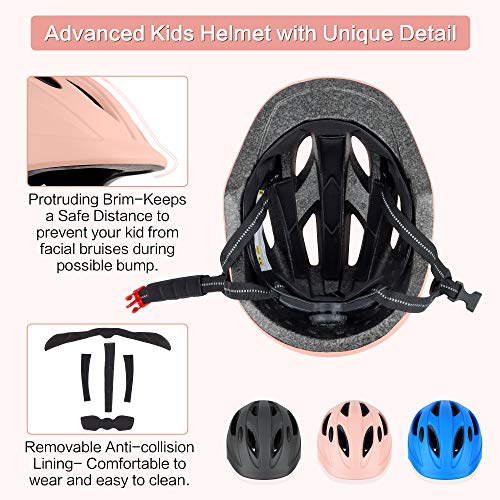 DesignSter Casco Bicicleta para Niños Casco Fnfantil Ajustable (48-52cm) mit Certificación CE para Monopatín Patinaje Ciclismo