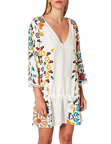 Desigual Top_MAUI Swimwear Cover Up, Blanco, XL para Mujer