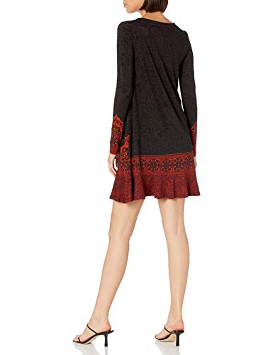 Desigual Vest_Nagoya Vestido Casual, Negro, S para Mujer