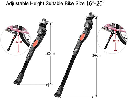 DEWEL Pata de Cabra para Bicicletas de Aluminio Aleación Soporte Ajustable del Retroceso de Caballete Lateral Antideslizante