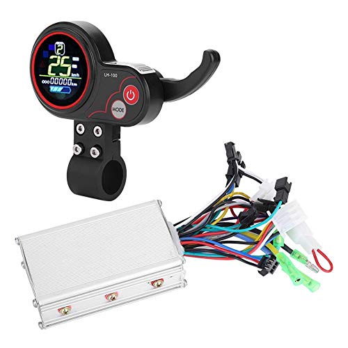 DEWIN Controlador de Bicicleta eléctrica - E-Bici del LCD del Panel de Control de Velocidad con Interruptor de Cambio de Pieza for la Bici eléctrica Scooter (36V)