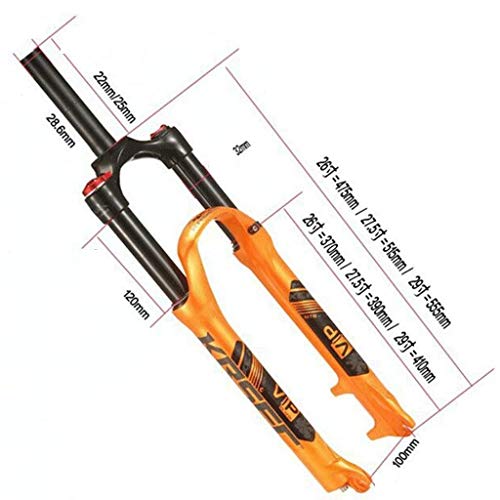 DFBGL Tubo Interior Negro Horquilla de suspensión Gas MTB Control de Hombro Bloqueado 26/27.5/29 Horquilla de liberación rápida Bicicleta (Color: Blanco, Tamaño: 27.5)