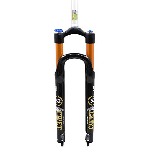 DFS 1.55KG Horquilla de aire Serie Civet Suspensión MTB Mountain Bike Tenedor para bicicleta 27.5/26" 29" QR 9X100 Bloqueo remoto Manual (recto+bloqueo manual, 27.5/26")