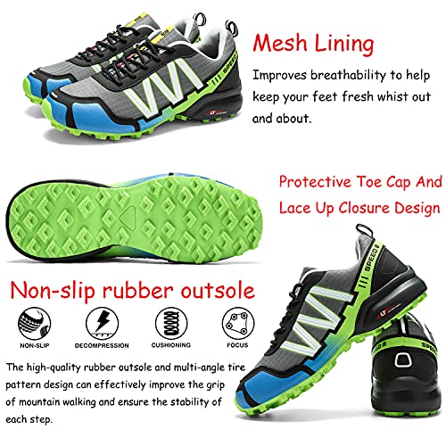 Dhinash Zapatillas de Senderismo Hombre Zapatillas de Trekking Ligeras Antideslizantes Zapatos de Trekking Aire Libre Deporte Zapatos de Senderismo Botas de Montaña Zapatillas de Trail Running 46EU
