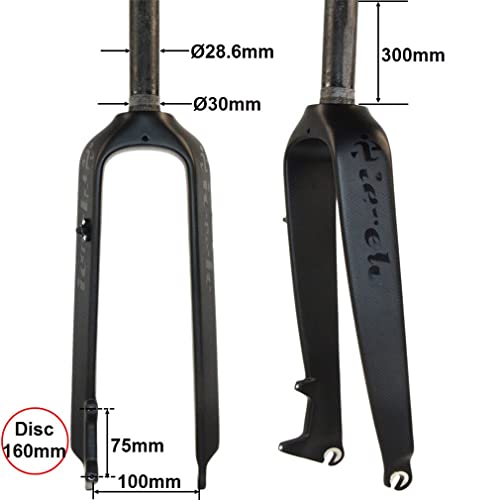 DHMKL 26/27.5/29 Pulgadas MTB Horquilla de Bicicleta,Horquilla Dura Bicicleta De MontañA/Freno De Disco/Tubo CóNico 28.6 * 39.8 * 300 Mm/Tubo Recto 28.6 * 300 Mm/Apertura 100 Mm