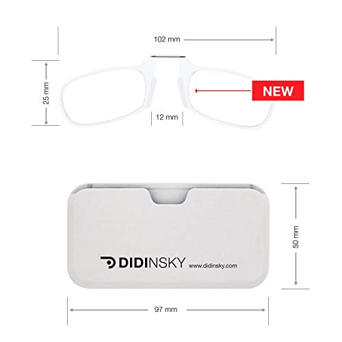 DIDINSKY Gafas de lectura sin patillas graduadas para hombre y mujer transparentes. Gafas de presbicia para hombre y mujer flexibles e irrompibles para vista cansada. White +2.5 – MOMA