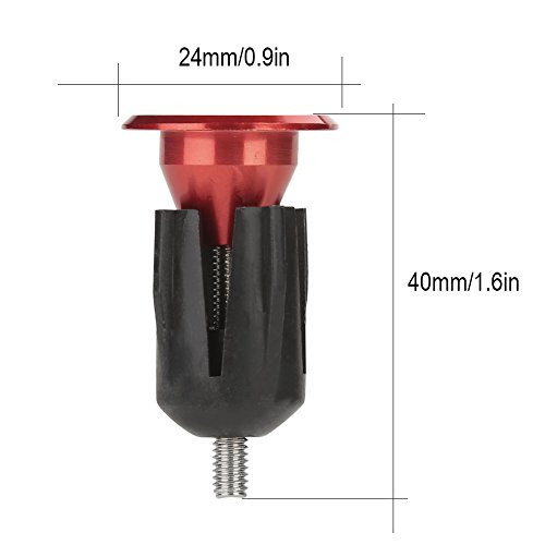 Dilwe Aleación de Aluminio para Motocicleta, Tapas para Manillar de Bicicleta, Tapones para Manillar de Bicicleta de montaña (Rojo)