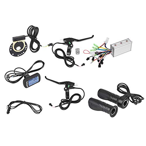 Dilwe Kit de Panel LCD de Controlador de Motor sin Escobillas con Ajuste de Freno de Velocidad Sensor para Bicicleta Eléctrica 24V 36V 250W 350W