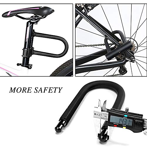 DINOKA - Candado en U para bicicleta, candado en D, anticorte, con cable flexible de 1,2 m y soporte de montaje, alta seguridad para bicicleta, patinete eléctrico y motocicletas