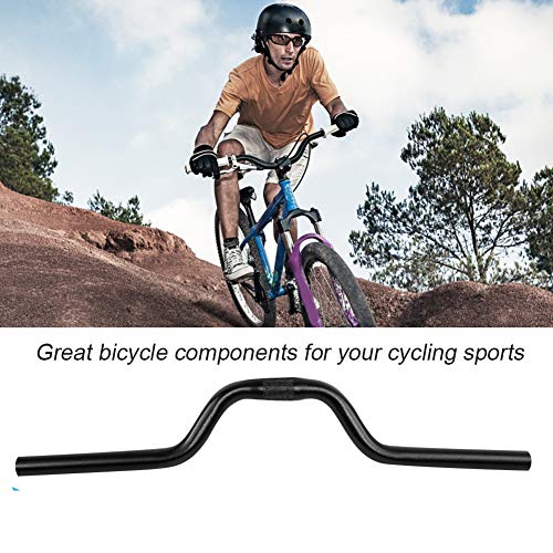 Dioche Manillar de Bicicleta, Bicicleta de Carretera de Aluminio Ligero Bicicleta de Piñón Fijo Rueda Vertical Barra de Manillar 25.4mm(Negro)