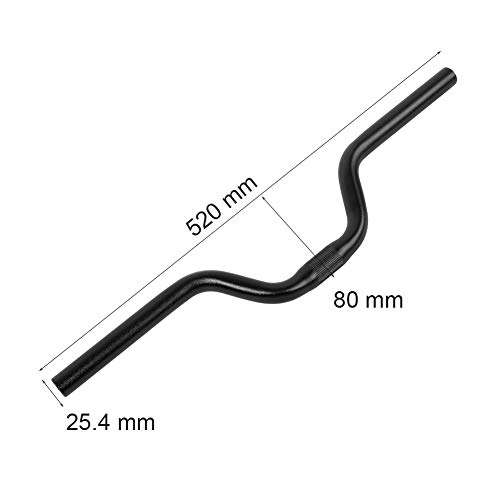 Dioche Manillar de Bicicleta, Bicicleta de Carretera de Aluminio Ligero Bicicleta de Piñón Fijo Rueda Vertical Barra de Manillar 25.4mm(Negro)