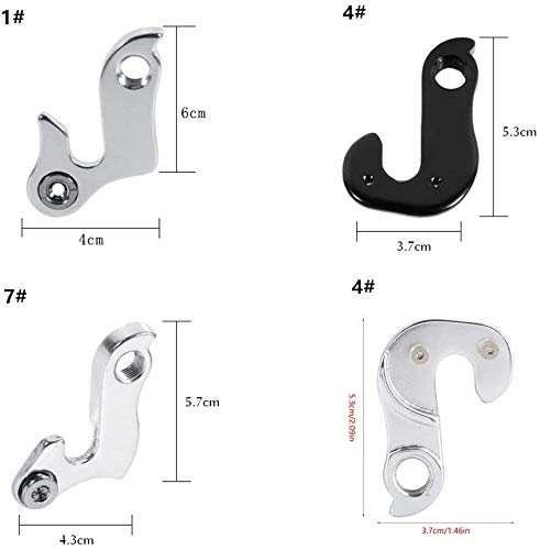 Dioche Patilla de Cambio, Aleación de Aluminio Engranaje Trasero Patilla de Cambio Cambio de Gancho Adaptador(7#)