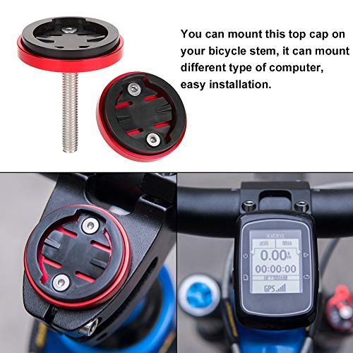 Dioche Tapa del vástago de la computadora, Tapa del vástago de la Bicicleta Tapa Superior del vástago de la Bicicleta Soporte del cronómetro del Ordenador para Garmin/Bryton/Cateye(Rojo)