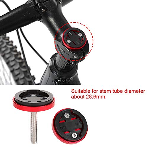 Dioche Tapa del vástago de la computadora, Tapa del vástago de la Bicicleta Tapa Superior del vástago de la Bicicleta Soporte del cronómetro del Ordenador para Garmin/Bryton/Cateye(Rojo)