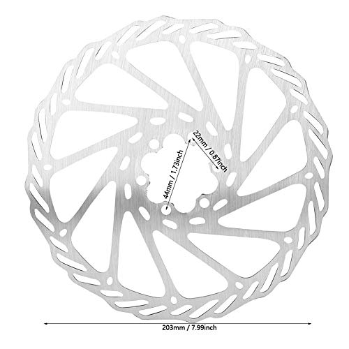 Discos de freno de bicicleta Rotor de freno de disco Bicicleta de montaña Disco de freno de acero inoxidable Pastilla de freno de bicicleta Pieza de frenado(203mm)