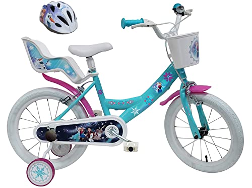 Disney Velo 16" Fille Frozen 2 Freins Porte Poupee Ar + Casque Bicicleta Infantil, Niños, Multicolor, 16''