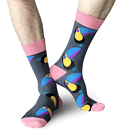 Divertidos calcetines coloridos para hombre, calcetines de algodón de estampados alegres con diseño innovador, estilo informal, 6 pares