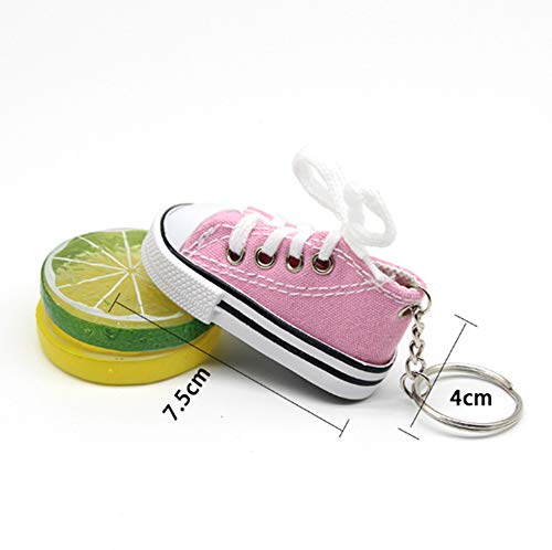 DIY Mini Finger Shoes, Canvas Mini Sneaker Shoe Keychain, Motocicleta Bicicleta pie Soporte Zapatos pequeños decoración de trípode de Coche eléctrico (6PCS)