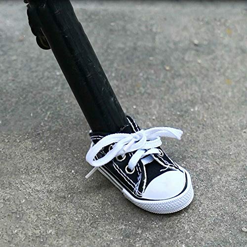 DIY Mini Finger Shoes, Canvas Mini Sneaker Shoe Keychain, Motocicleta Bicicleta pie Soporte Zapatos pequeños decoración de trípode de Coche eléctrico (6PCS)