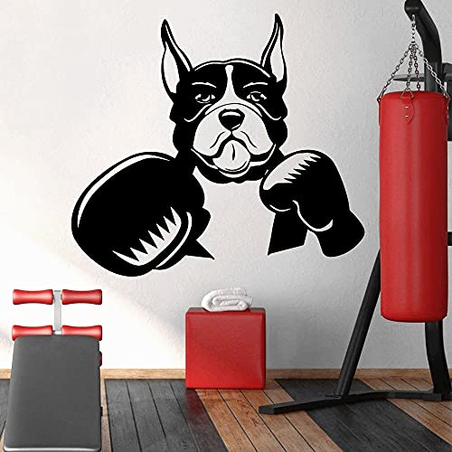 Diy perro boxer pegatinas de pared pegatinas papel tapiz dormitorio decoración del hogar impermeable autoadhesivo arte de pared calcomanías A9 43x47cm