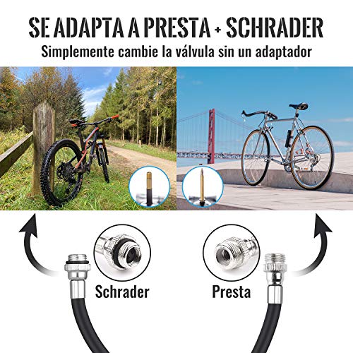 Diyife Bomba de Bicicleta[Alta Presión] Mini Bomba de Bicicleta, Aleación de Aluminio,Neumático de Bicicleta Portátil con Aguja, Montaje en Marco Adecuado para Schrader & Presta, Baloncesto