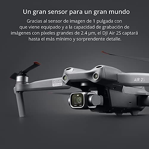 DJI Air 2S- Drone, Quadcopter, 3 Ejes Gimbal con Cámara, Vídeo en 5.4K, Sensor CMOS de 1 pulgada, Detección de obstáculos en 4 direcciones, Transmisión en FHD desde 12 km FCC, MasterShots, Gris
