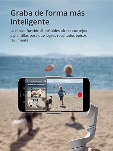 DJI OM 5 Athen Gray Estabilizador para Smartphones en Tres Ejes, Brazo Extensible Integrado, Portátil y Plegable, Estabilizador Android y Iphone con Shotguides, Gris