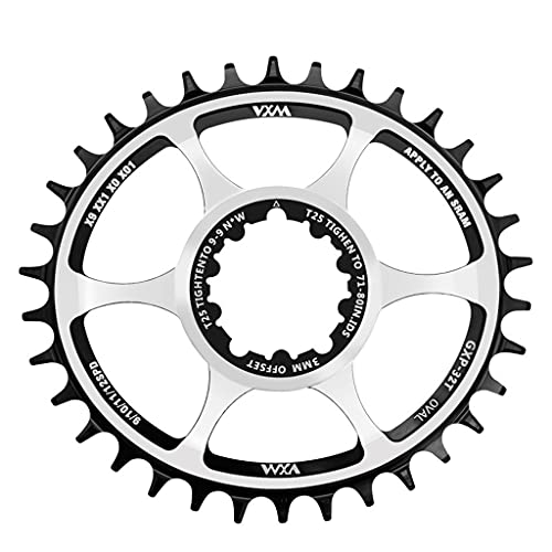 dnargfantastic Plato Ovalado de Bicicleta 3mm 32t 34t 36t para Sram Gxp Xx1 Eagle X01 Gx X1 1400 X0 X9 S1400 Rueda Dentada MTB, Bicicleta MTB Offset-34T