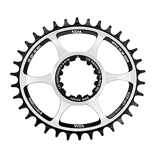 dnargfantastic Plato Ovalado de Bicicleta 3mm 32t 34t 36t para Sram Gxp Xx1 Eagle X01 Gx X1 1400 X0 X9 S1400 Rueda Dentada MTB, Bicicleta MTB Offset-34T