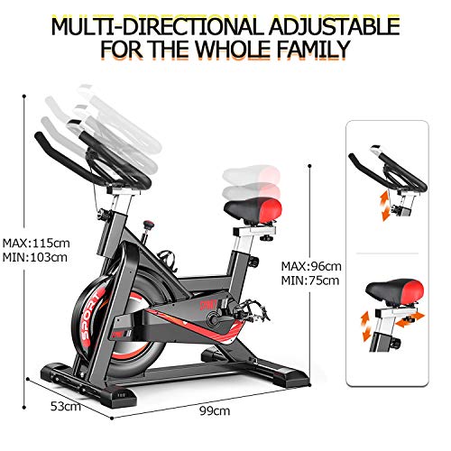 DNKELAR Ejercicio bicicleta para el hogar, bicicleta de asiento para el hogar con monitor digital, entrenador multifuncional de la pierna entrenador de bicicleta 150 kg