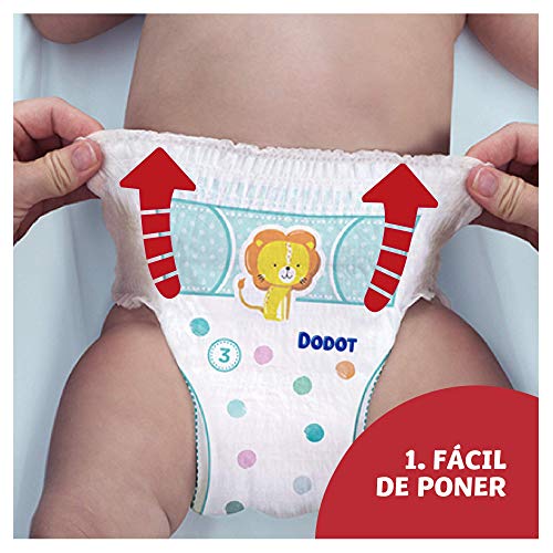 Dodot Pañales Bebé Pants Talla 7 (+17 kg), 115 Pañales, Pañal-Braguita con Ajuste 360° Anti-Fugas, Pack Mensual