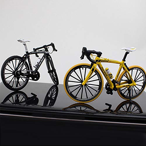 Doigt - Mini bicicleta de montaña de carretera, modelo Diecast Creative Sport regalo para niños jóvenes (Yellow)