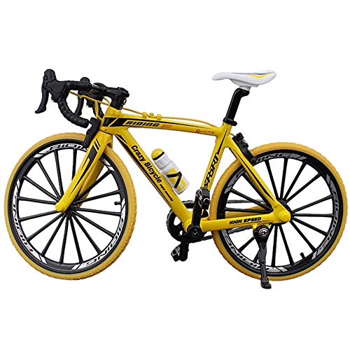 Doigt - Mini bicicleta de montaña de carretera, modelo Diecast Creative Sport regalo para niños jóvenes (Yellow)