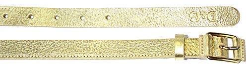 Dolce & Gabbana D&G DC0609E13D - Cinturón de mujer con barra recta laminada, color dorado, talla 90 cm